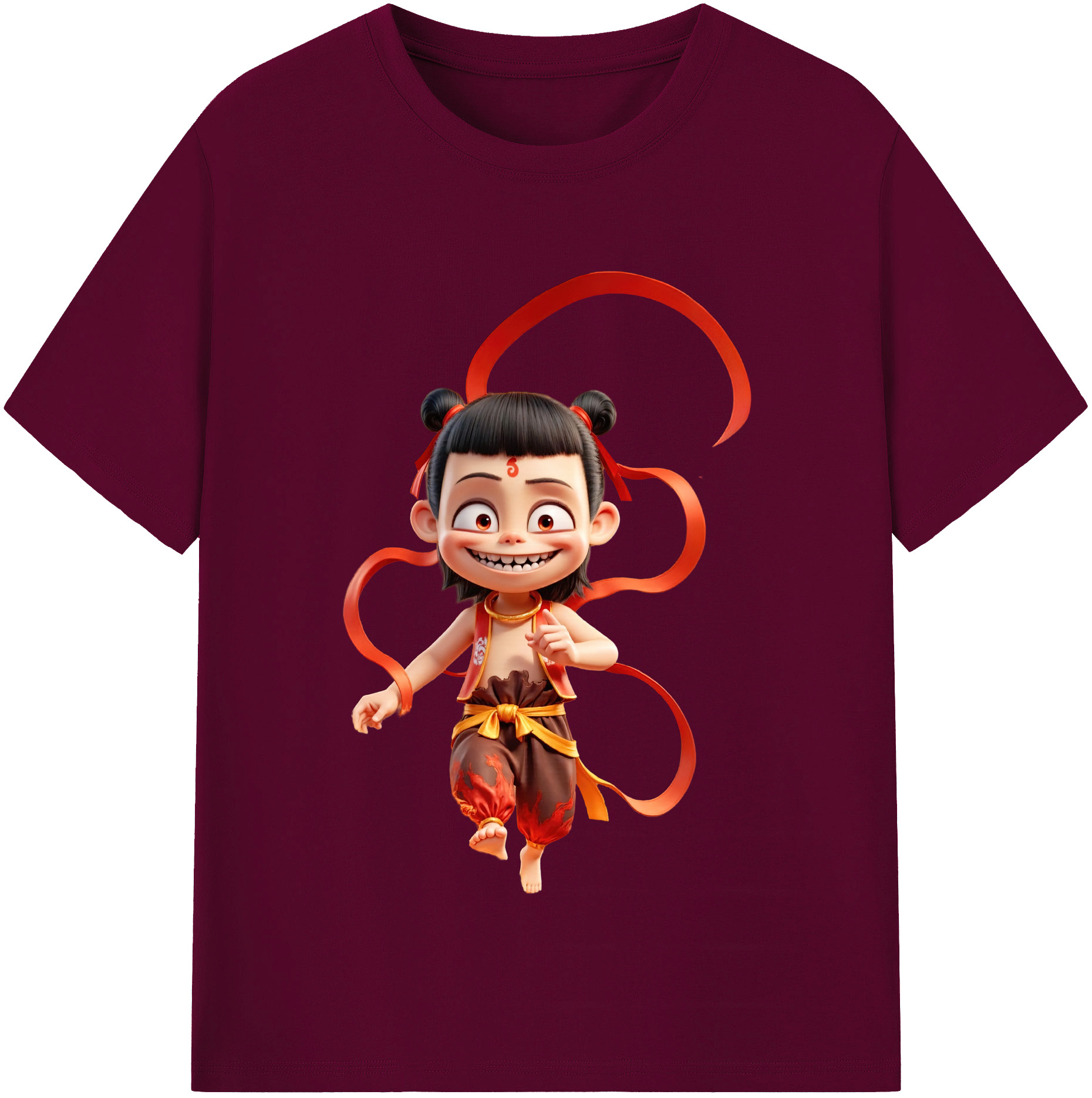 （画像用） Ne Zha 2 ナタ 魔童の大暴れ レディースカジュアルプリントTシャツ（綿100％）